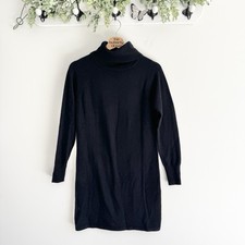 Quince 100% Cashmere Black Turtleneck Sweater Dress New Small SB