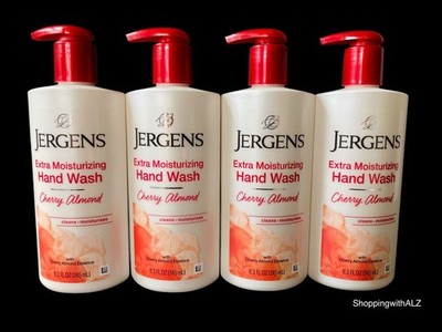 NEW LOT 4 Jergens Extra Moisturizing Hand Wash Soap Cherry Almond 8.3 oz