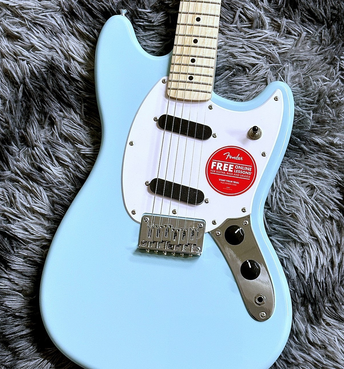 Squier Sonic Mustang Mn Daphne Blue Electric Guitar New w/Gig Bag