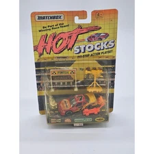 Matchbox Hot Stocks Pit Stop Action Playset Stock Car Racing Set New Unopened