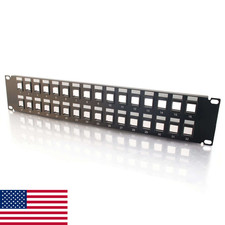 C2G 03860 32-Port Blank Keystone Multimedia Patch Panel Black