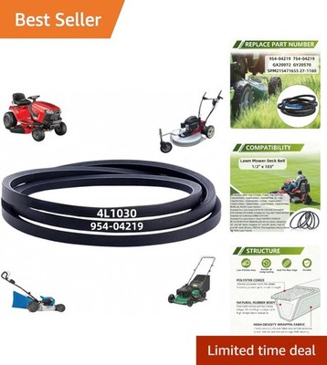 Heavy-Duty Lawn Mower Deck Belt 1/2'' x 103'' - Compatible with JD & Troy-Bilt