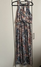 Women’s Boohoo Tall Elise Paisley Twisted Maxi Dress Multi Size 12