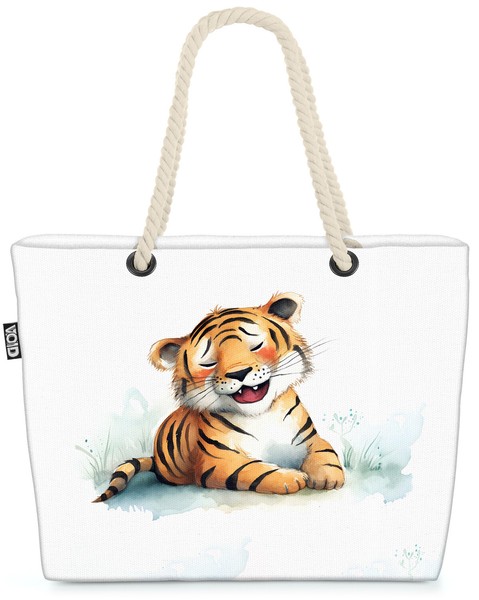 Happy Tiger Dschungel Kinder Beach Bag Dschungel Kind Safari Tiger Katze PlüSch-image
