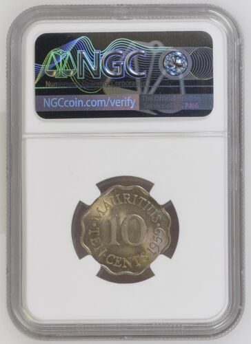 Mauritius 1959 10 cents NGC Ms-65+! - Picture 2 of 2