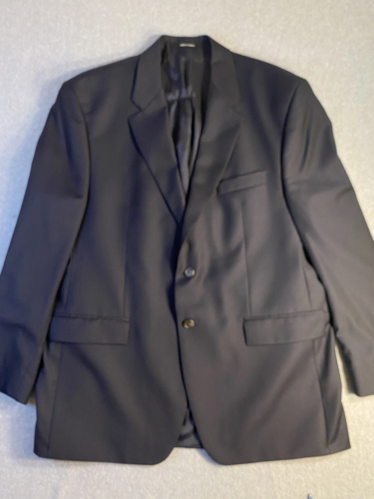 Chaps Ralph Lauren Mens Blazer Black 100% Wool Lined Suit Jacket Sport Coat 44R