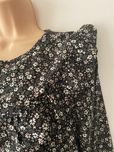 Matalan Papaya Dress Size 10 Black Floral Cottage Long Sleeved Women - Picture 5 of 10