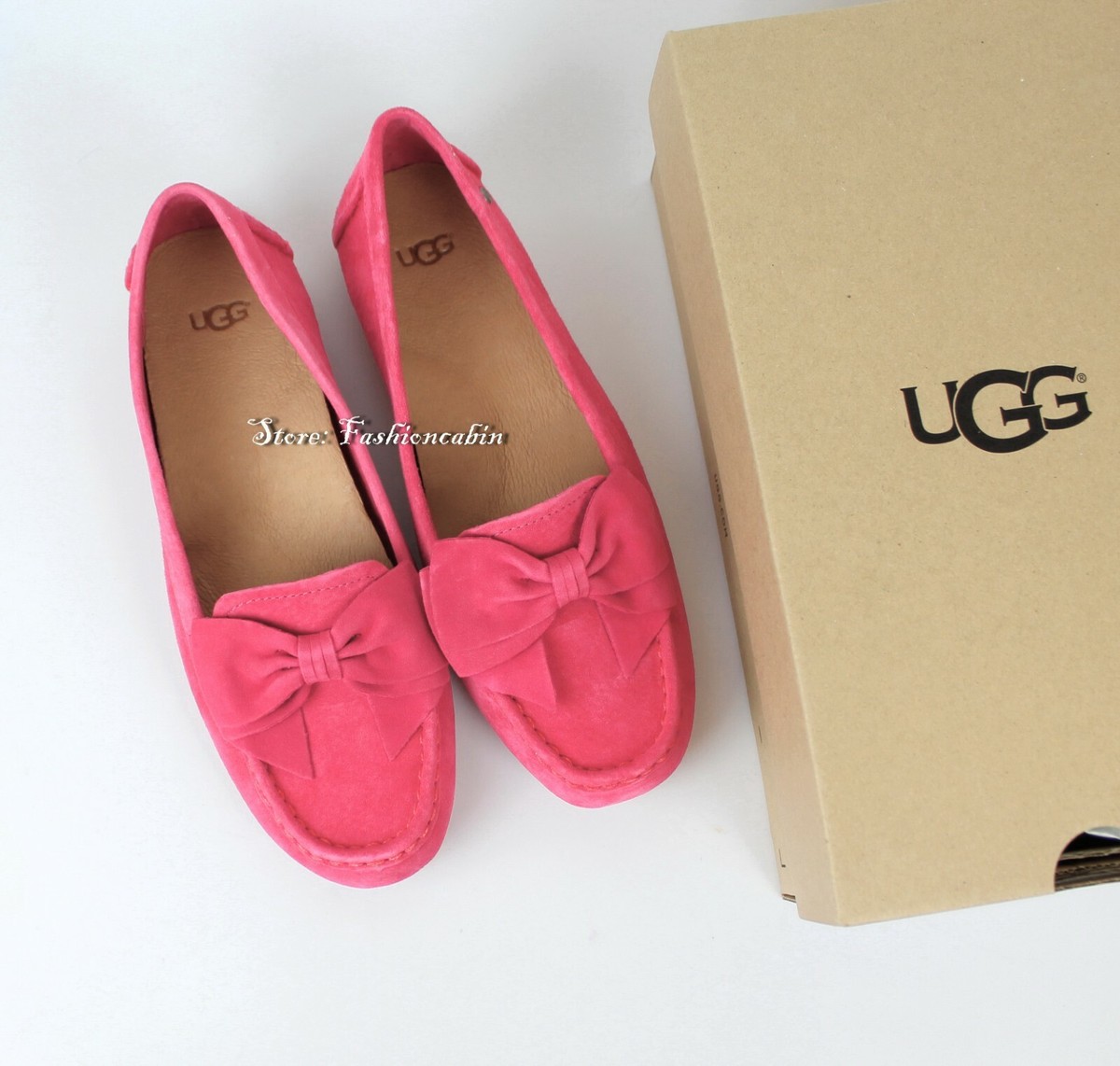 NEW UGG Lilliana Round Moc Toe Suede Bow Slip-on Flat, SRD, Size