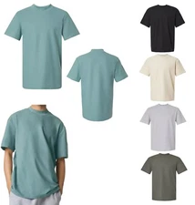 MEN'S SHORT SLEEVE, MOCK NECK T-SHIRT, PIQUE TEXTURE, HEAVYWEIGHT, S-2XL