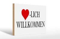 Holzschild Spruch 30X20 Cm Herzlich Willkommen Holz Deko Schild Wooden Sign