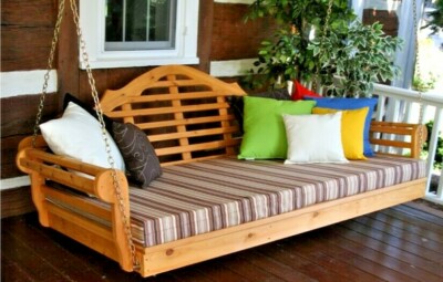Cedar Marlboro Porch SwingBed Multiple Size and Stain Options- Amish Made in USA