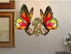 Tiffany Wall Lamp Butterfly Style Stained Glass Wall Light Vintage Decor Fixture