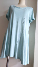 Uniqlo Women Tunic Top Shirt Light Blue Short Sleeves  Size L for Japanese