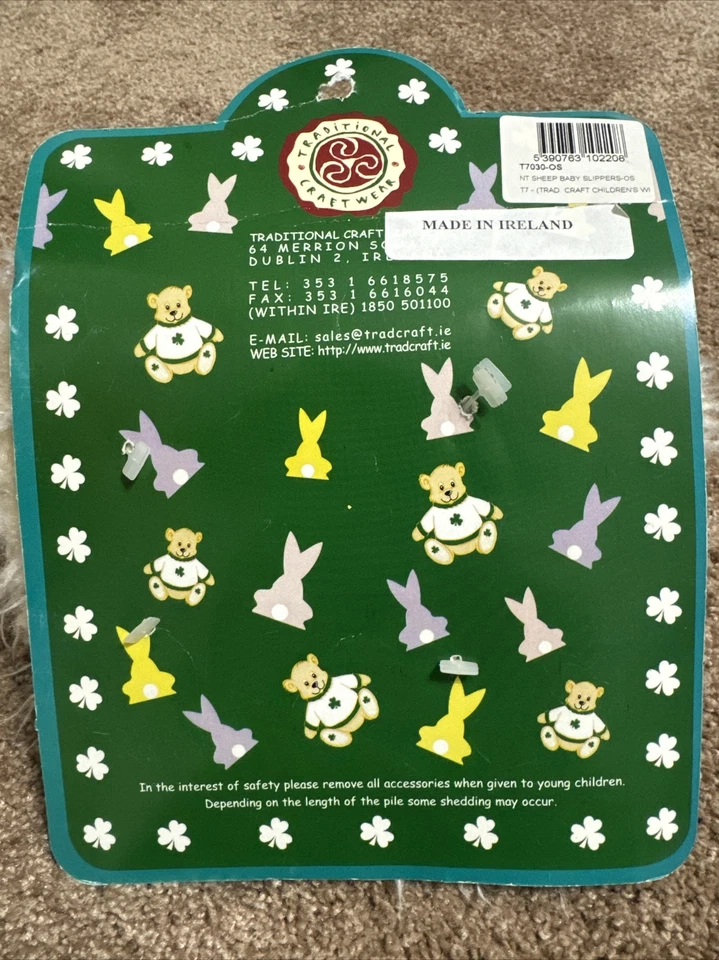 Zapatillas de bebé tradicionales artesanales hechas en Irlanda ovejas talla única nuevas Foto 4 de 4