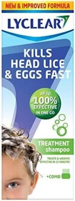 Lyclear Shampoo Head Lice Treatment – Kills Head Lice and Washes Hair – Eff