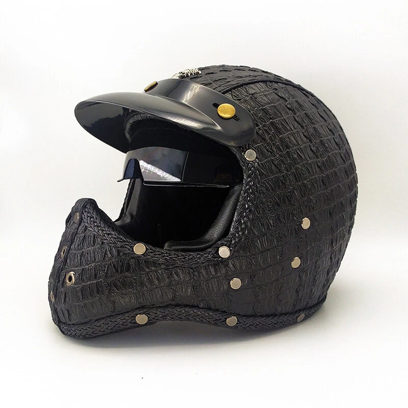 Custom leather motorcycle helmet clearance