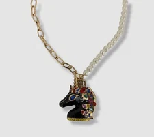 $36 Super Smalls Kid's Girl's Black Unicorn Pendant Necklace