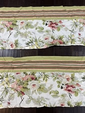 Chris Madden JCP Cottage Core Rose Floral Stripe Valance Set 74”