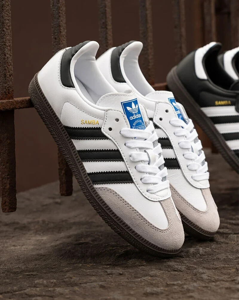 Size 10.5 - Adidas Samba Indoor White Black Gum for sale online | eBay