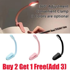Mini Portable Clip-On Reading Lamp Book Light LED Night Light 3 Modes Brightness