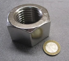 18-8 Stainless Steel Hex Nut, RH, 1 1/2"-6 x 2 1/4" Width x 1 9/32" Height 1 pc