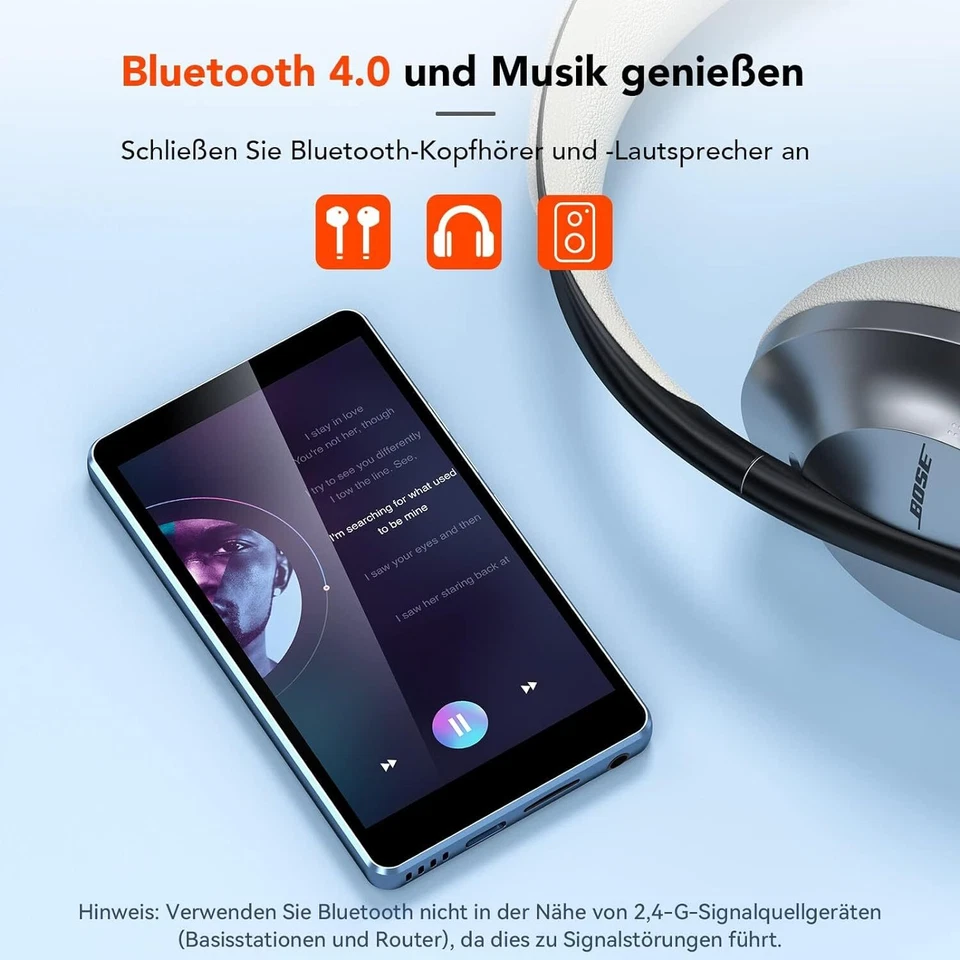 AGPTEK WiFi MP3 Player mit Bluetooth 5.0, WLAN MP4 Player mit 5 Megapixel - Bild 3 von 4