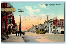 1914 West Wisconsin Ave. Neenah Wisconsin WI Posted Antique Trolley Postcard