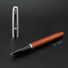 Jinhao 51A Rosed Wood Fountain Pen Hooded Extra Fine Nib Red