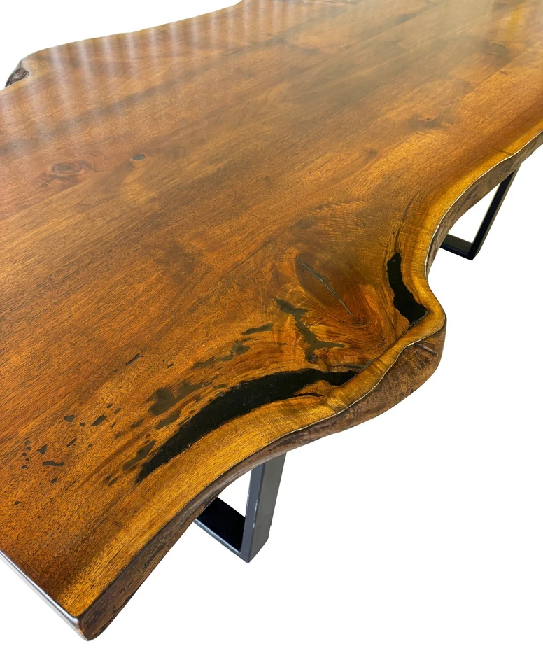 Live Edge English Oak Dining Table – by The Lorimer Workshop – 85” Custom Made - Image 3 of 4