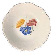 San Cristoforo Riccardo Ginori lotto di 8 piatti 8,5” e ciotola 10,5” papaveri dipinti