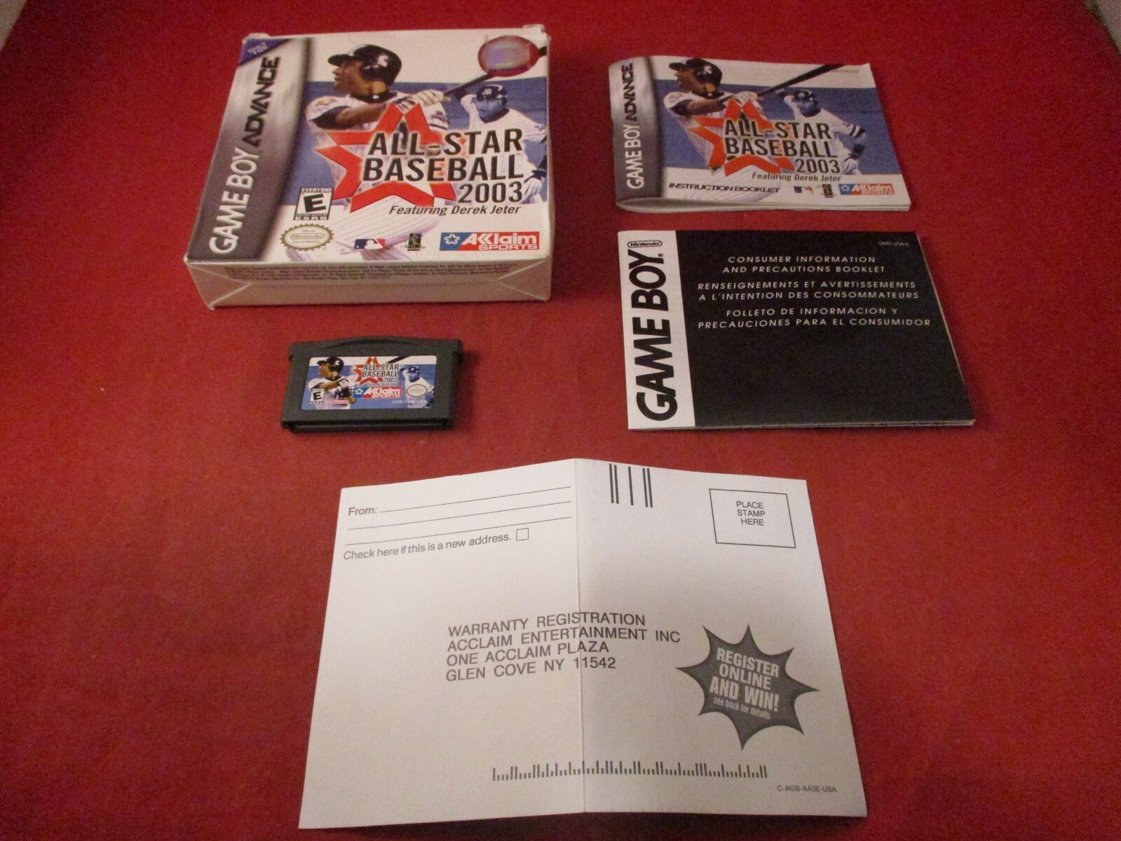 All-Star Baseball 2003 (Nintendo Game Boy Advance, 2002) COMPLETE w/ Box manual 