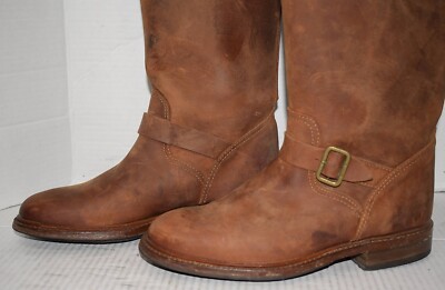 BUTTERO Italy Engineer Tall Brown Leather Knee High Riding Boots