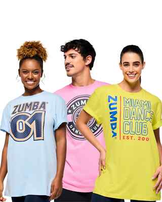 ZUMBA Victory Unisex Tee + FREE Zumba BAG! 1 Size Lt. Blue