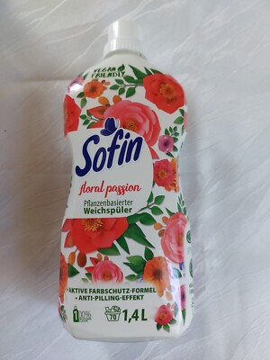 8x Sofin Weichspüler 1,4L Floral Passion Vegan Duft Frische Kleidung Waschmittel