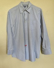 TOMMY HILFIGER Ithaca Button Down Shirt Men's M 15 1/2 - 32/33 Blue White