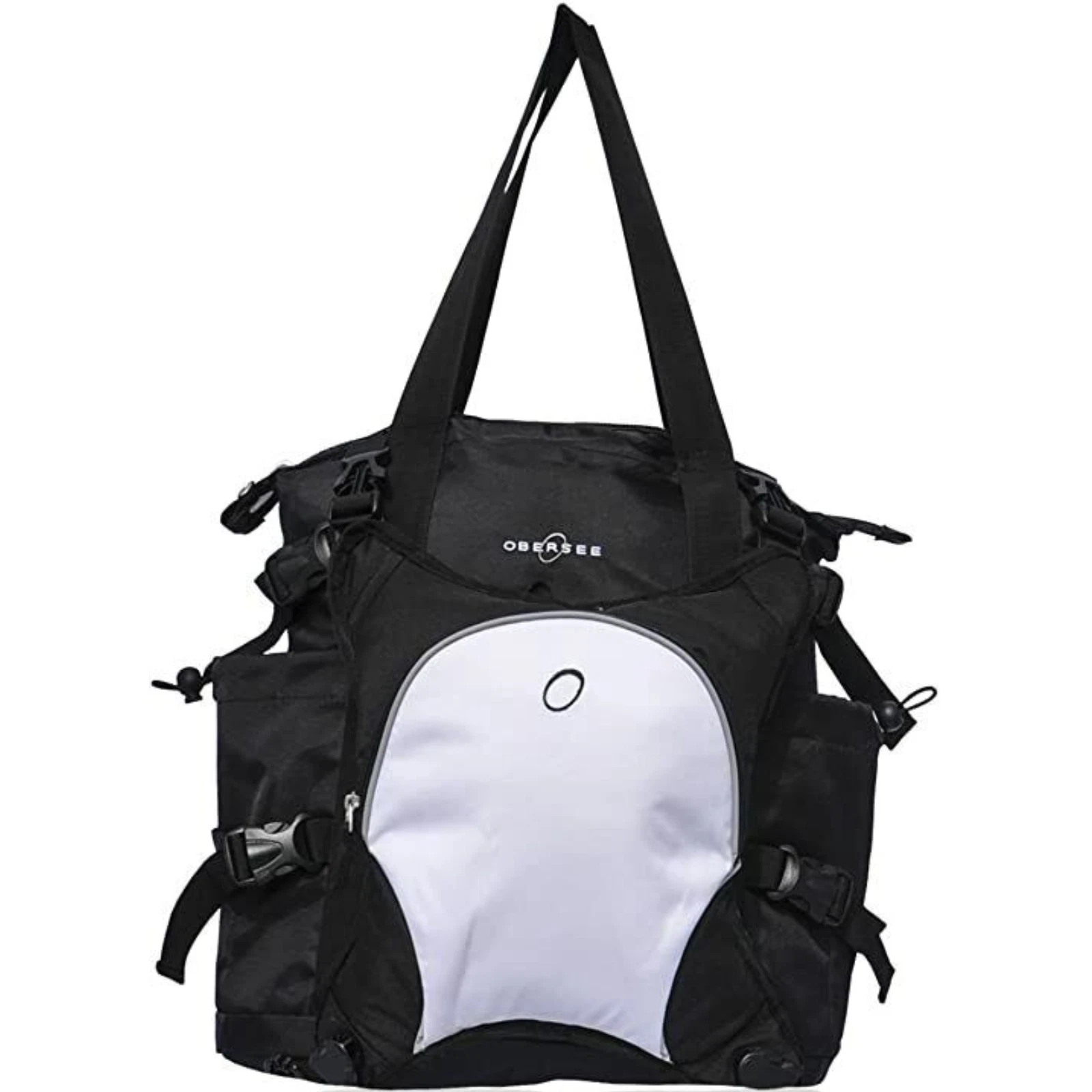 Obersee Innsbruck Diaper Bag / Tote w Cooler + Changing Pad Black White NEW