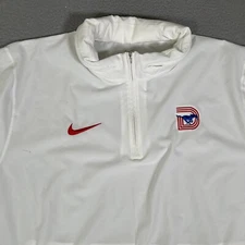 SMU Mustangs Jacket Mens XXL White Nike Sideline Coach 1/2 Zip Pockets Hooded