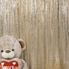 7x7Ft Champagne Sequin Backdrop Curtain Glitter Photo Booth Backdrop for Wedding