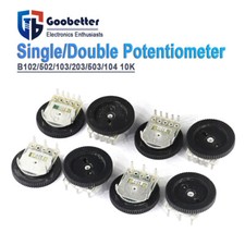 1K~100K Ohm Dial Taper Volume Wheel Single/Double Potentiometer Volume Switch