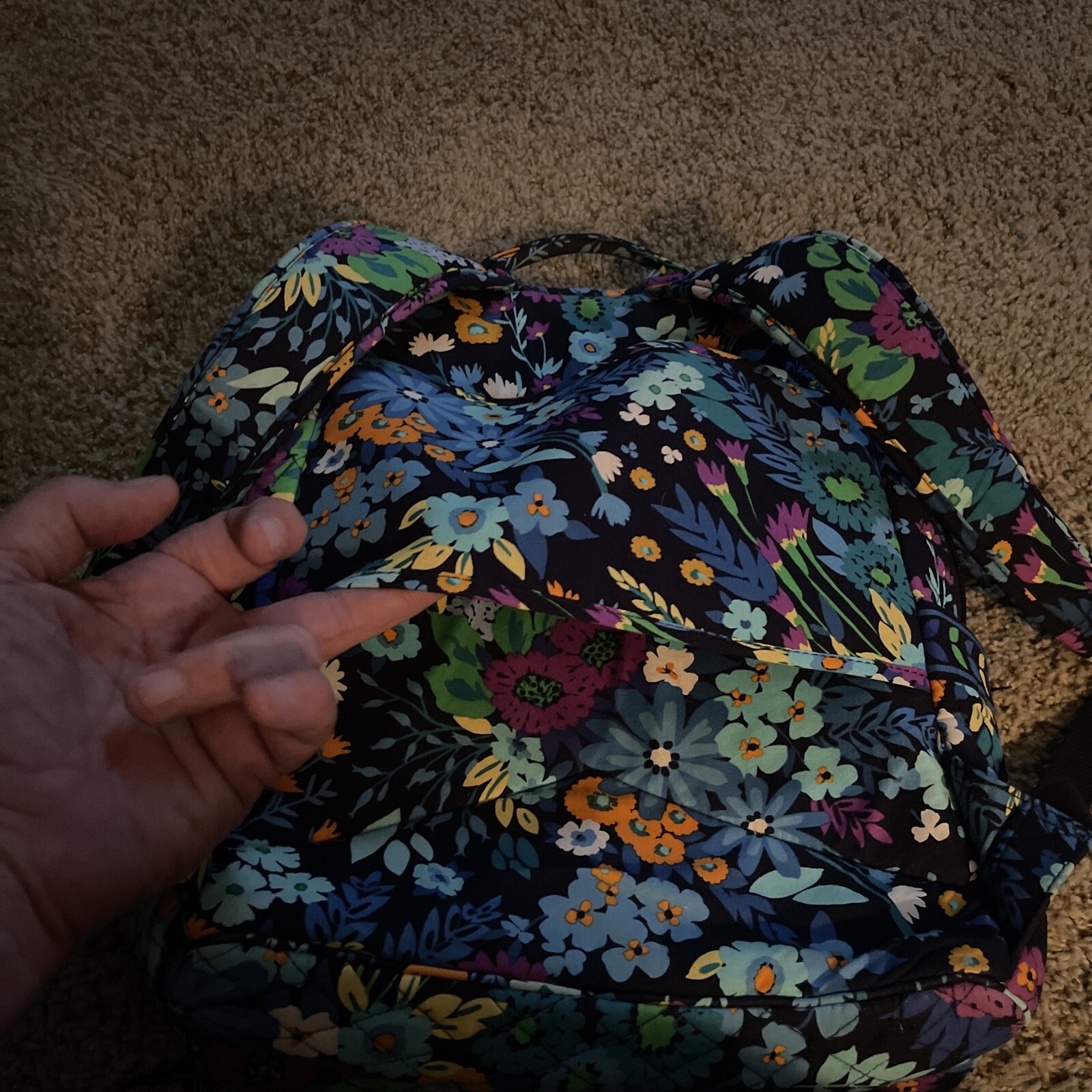 vera bradley large laptop backpack With Suitcase Handle Holder