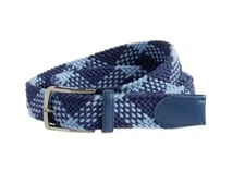 NWT Walter Hagen Men’s Plaid Stretch Golf Belt, Dress Blue Size S Waist 32-34”