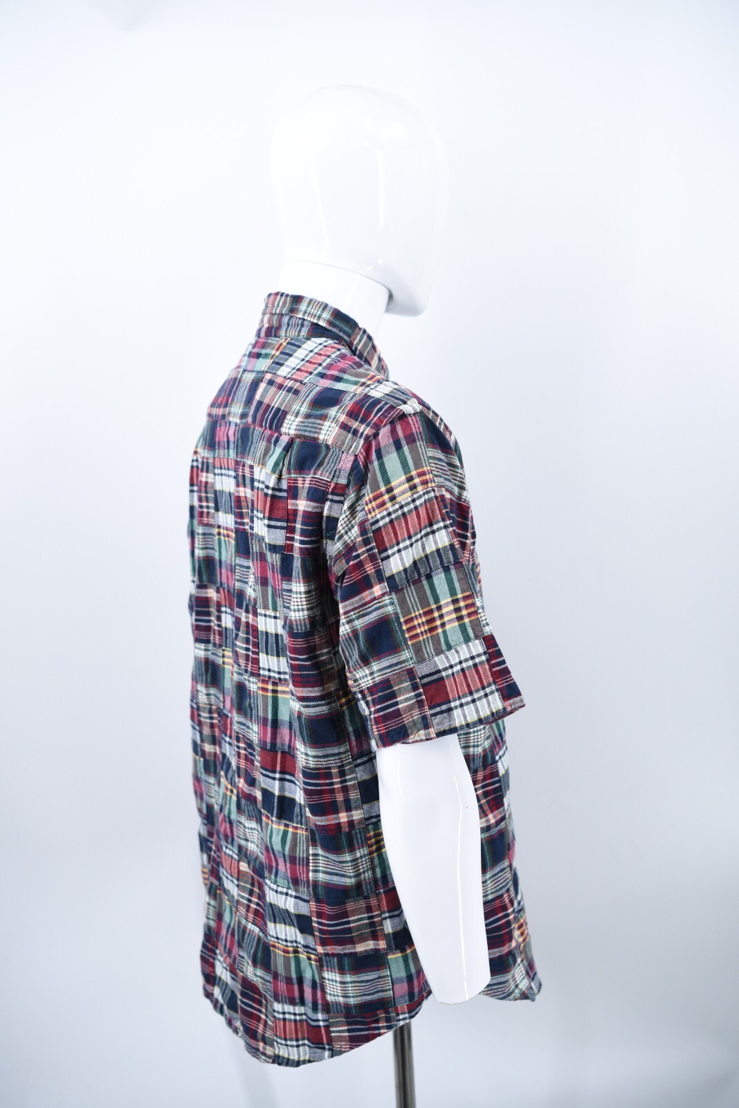 Krazy Kat Patchwork Indian Madras Short Sleeve Bu… - image 11