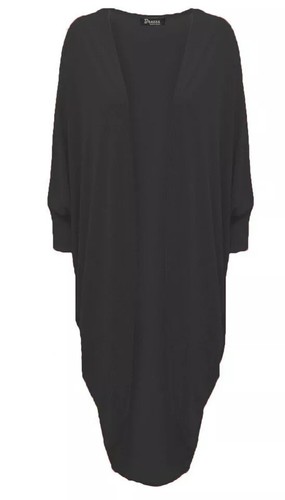 Women's/Ladies Batwing Waterfall Open Long Cardigan UK 8 - 24 - Picture 2 of 13