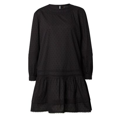superdry dress black Superdry Swiss Dot Long Sleeve Shift Dress Black Womens 4