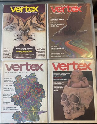 (4) 1974 Vertex Magazine Science Fiction - Volume 3 #1, Volume 2 #4-6 Excellent