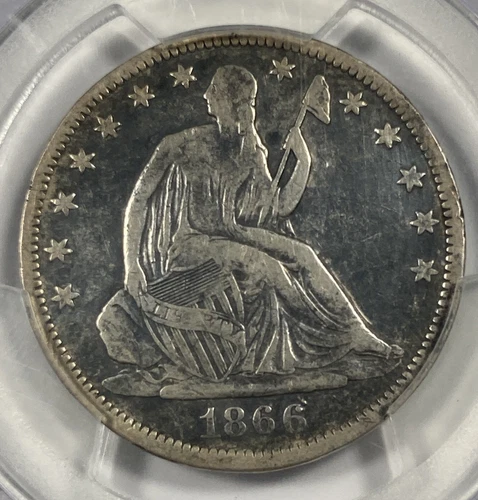 1866-S Seated Liberty Half Dollar. .50. PCGS VF Details. No Motto.