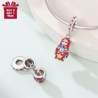KUNSIR Sterling Silver Surprise Box Doll Charm for Women Bracelets Pendant DIY