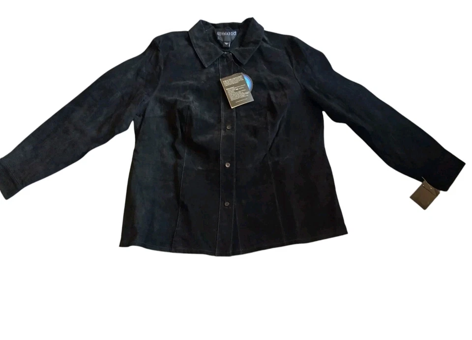 Bernardo Women's Blouse Top Black Leather Size 1X - Image 2 of 4