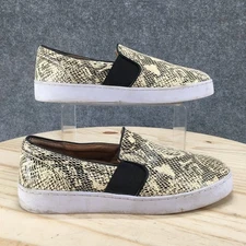 Vionic Shoes Womens 9 Demetra Slip On Sneakers Cream Snakeskin Casual Comfort
