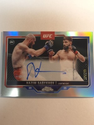 2025 Topps Chrome Ufc Nazim Sadykhov Prizm Refractor Auto Cra-ns 126/199